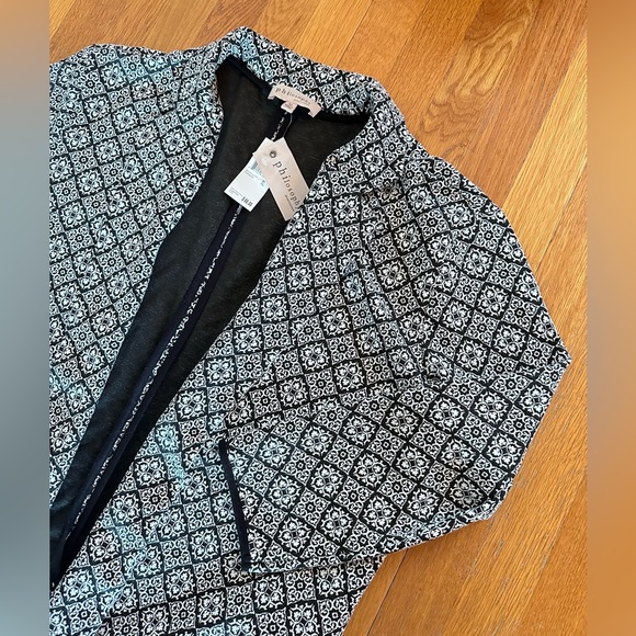 Women’s Philosophy Black And White Patterned Coatigan Size XL NWT - Picture 2 of 4